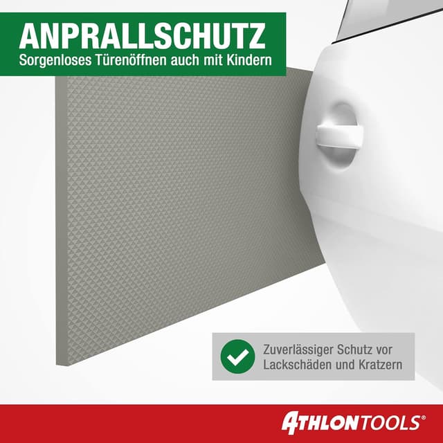 Detalle 2 de ATHLON TOOLS 2× Auto-Türkantenschutz FlexProtect (je 2 m) – extra dick, selbstklebend, wasserabweisend, grau