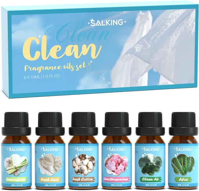 Imagen de SALKING Sauber Ätherische Öle Set (6×10 ml) für Diffuser & Luftbefeuchter – clean Duftöle im Geschenkset en OfertitasTOP