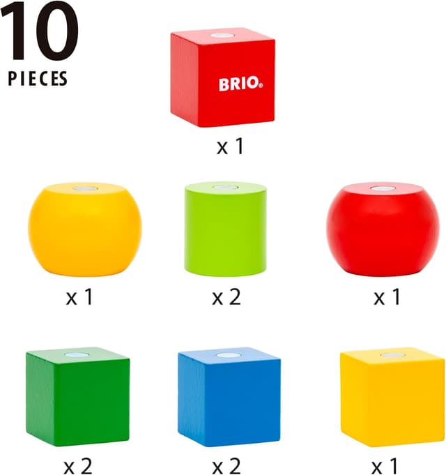 Detalle de BRIO 30435 Magnetische Holzbausteine – magnetisches Steck- und Stapelspiel für Kinder ab 12 Monaten