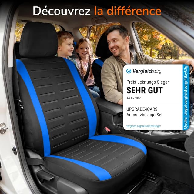 Thumbnail 5 de upgrade4cars Housses Sièges Universel Bleu 2026