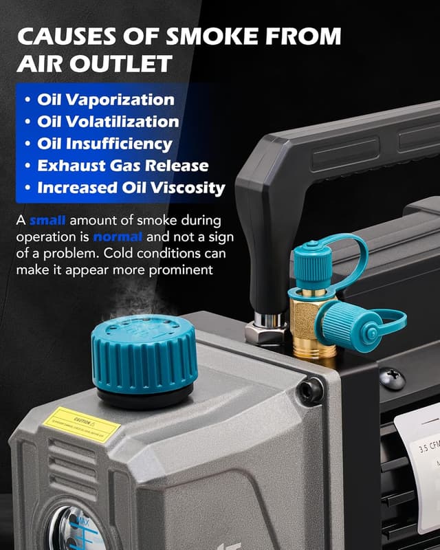 Detalle 2 de Orion Motor Tech AC Vacuum Pump and Gauge Set (1/4 hp, 3.5 cfm) for R134a, R12, R22 & R502