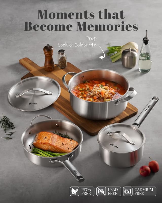 Detalle 2 de Stainless Steel 14pc Cookware Set