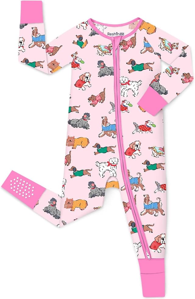 Detalle de babee Reshinee Bamboo Viscose Convertible Baby Footie Pajamas Zipper Onesie (0-24M)