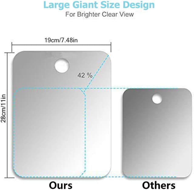 Detalle de APHUIME Deluxe Large Fogless Shower Mirror (7.48 in x 11 in) — anti-fog, wall-hanging fog-free shaving mirror