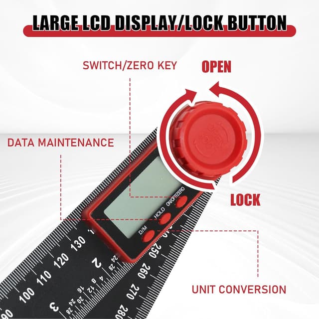 Detalle de Digital Angle Finder Ruler 200mm Protractor 📐