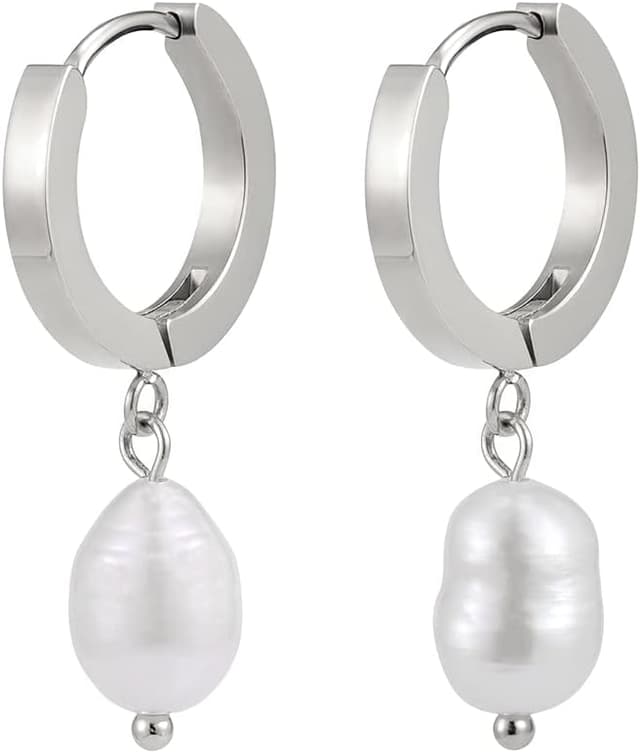 Detalle de GD GOOD.designs Orecchini in perle d’acqua dolce creola da donna in oro 18 carati o argento