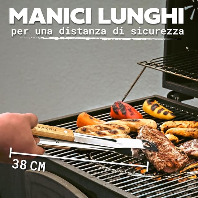 Detalle 2 de Praknu Set Barbecue 4 pezzi acciaio legno