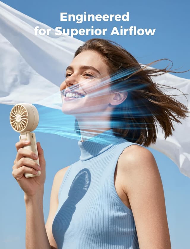 Thumbnail 2 de Aecooly Mighty Handheld Portable Fan (20H max, 3 modes, 5 speeds) – Beige
