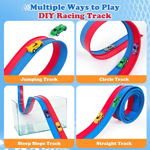 Detalle de Flexible race track 4.6M with 4 cars