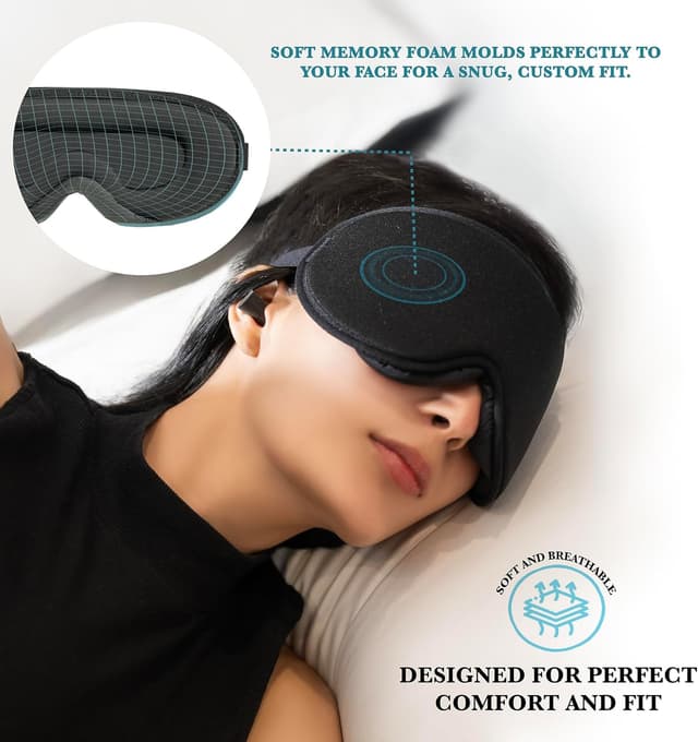 Thumbnail 5 de 360 RELIEF Sleep Eye Mask 100% Blackout for Travel 😴