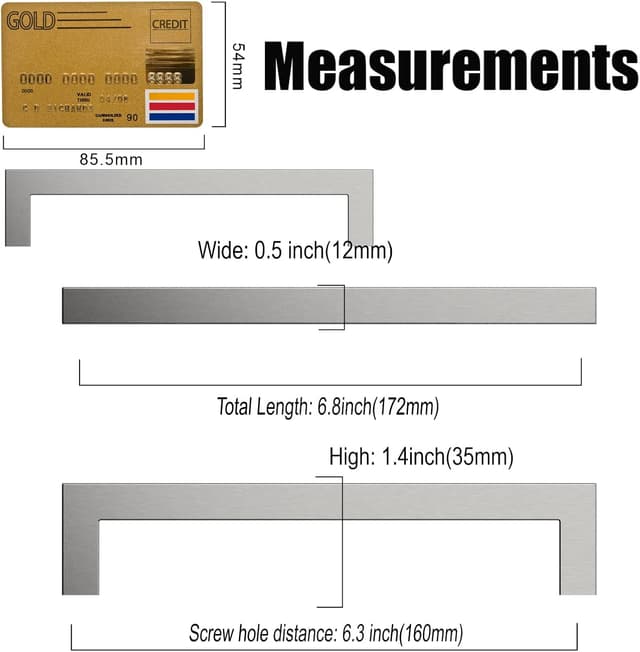 Detalle 2 de Möbelgriffe 15er Set gebürsteter Nickel 160 mm