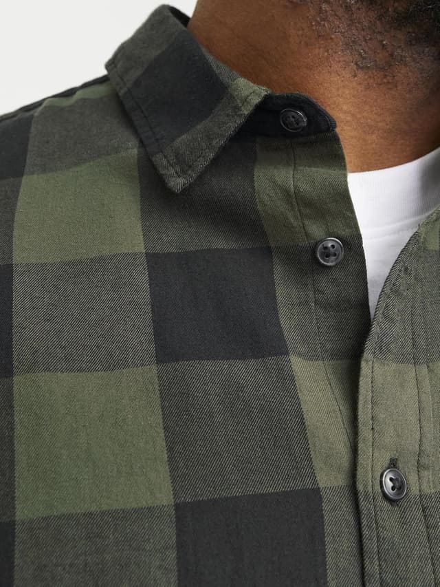 Thumbnail 5 de Jack & Jones Jjegingham Camisa L/S Verde Dusty Olive 👔 5XL
