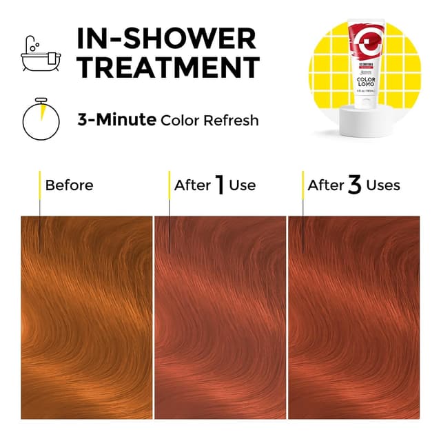 Detalle de COLORLOMO Semi Permanent Hair Color Red (6 oz) Color Depositing Conditioner with Shea Butter & Almond Oil