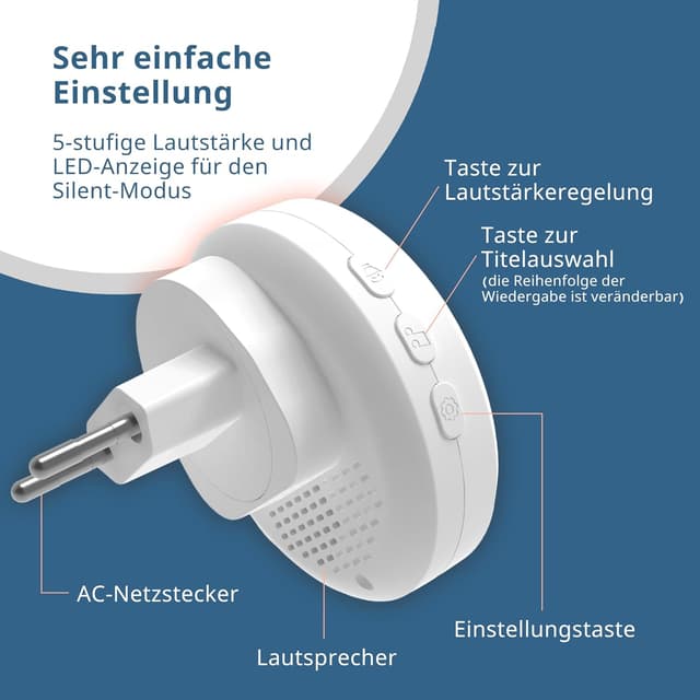 Thumbnail 5 de VEGATON Funkklingel mit 150 m Reichweite