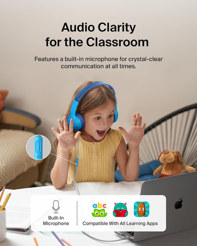 Detalle 2 de Belkin SoundForm Mini Kids Headphones 85dB