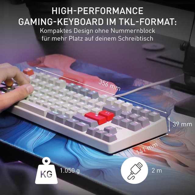 Detalle 2 de Cherry XTRFY K4V2 TKL Kabelgebundene Gaming-Tastatur