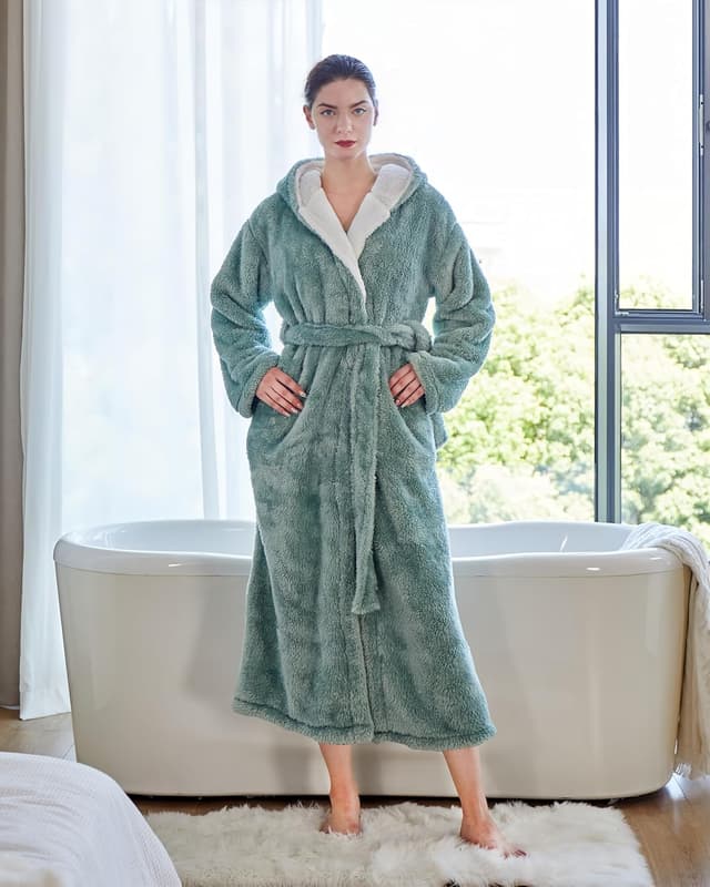 Thumbnail 3 de Skilydia Women's Hooded Plush Robe 300gsm 🛋