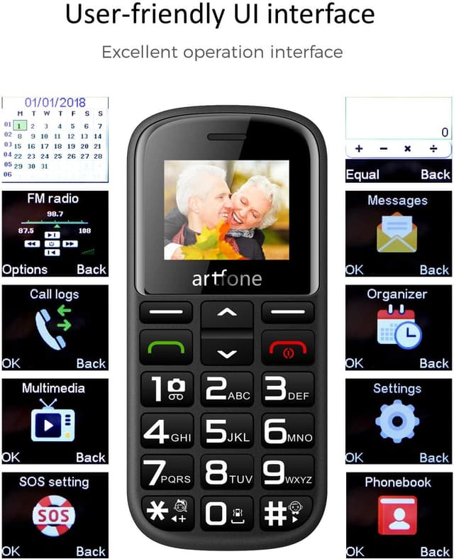 Detalle de artfone CS182 Seniorenhandy 1,8 Zoll