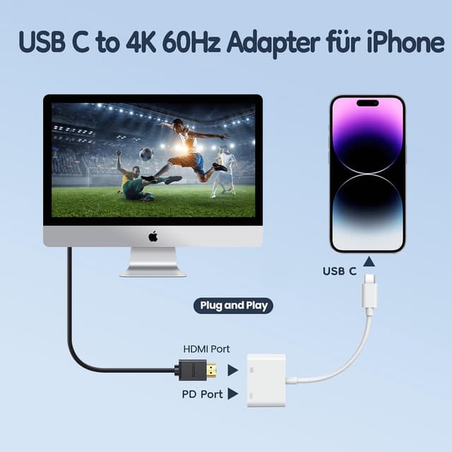 Detalle de VVG USB C HDMI Adapter 4K 100W