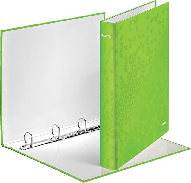 Detalle de Leitz WOW 4-Ringbuch 42420054 (A4, 25 mm Rücken) in Grün für bis zu 230 Blatt