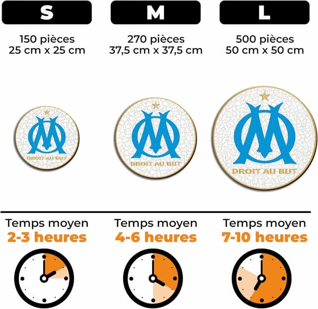 Detalle de Iconic Puzzles Marseille Logo — puzzle en bois 250 pièces, taille M