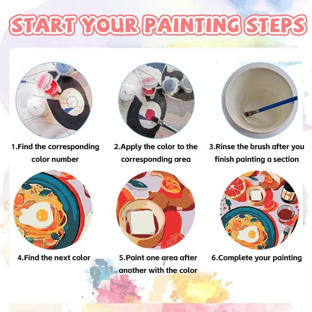 Thumbnail 6 de GOUGOUFAFA 6-Pack Paint by Numbers for Adults (12x16 inch) Cocktail Canvas Acrylic Kit