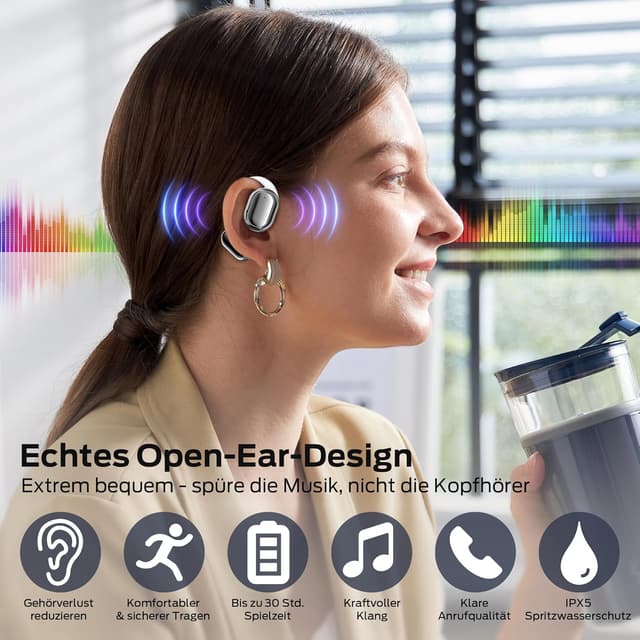 Thumbnail 1 de BUGANI Open Ear Kopfhörer Kabellos 30h