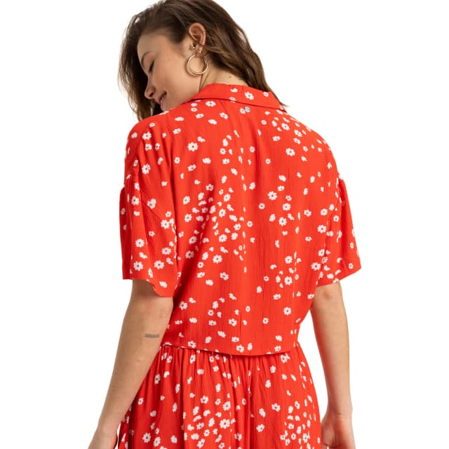 Detalle de Roxy Camiseta de mujer Salty Sweet Roxy de viscosa con cierre de botones