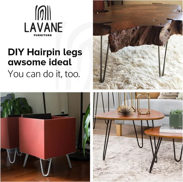 Detalle de La Vane 10 inch Hairpin Table Legs 25cm
