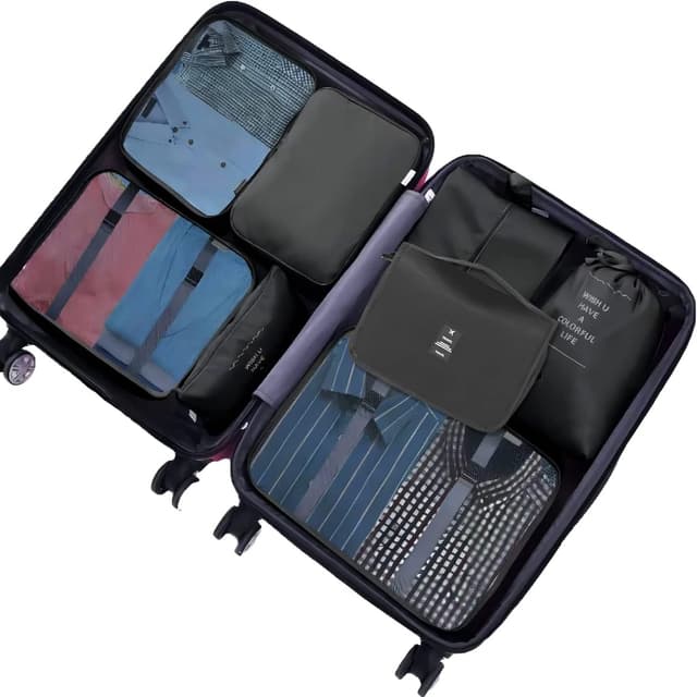 Detalle 2 de MURISE Packing Cubes Set (8-teilig, 6-teilig) – Koffer Organizer mit Kompressions- und Mesh-Zellen