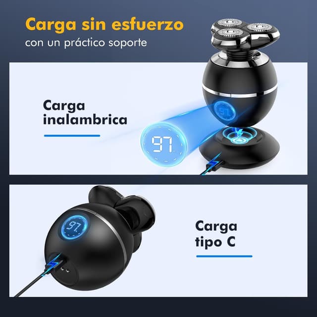 Detalle de ETENTOUS Afeitadora 3D Hombre, Multiusos Impermeable 🌊