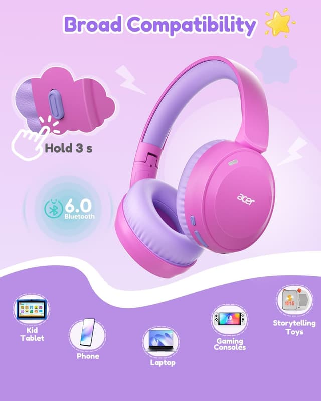 Thumbnail 5 de acer Kids Bluetooth Headphones 60H Playtime