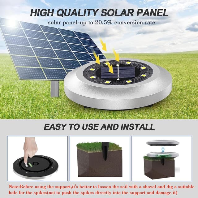 Thumbnail 1 de Puncools Solar Lights 8 Pack Outdoor Garden
