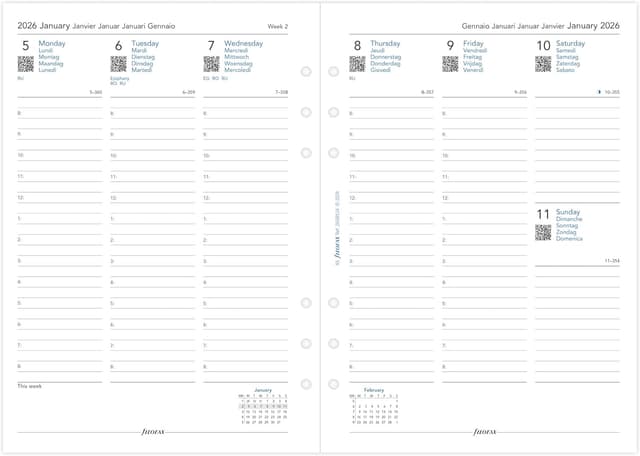 Detalle 2 de Filofax A5 Woche auf zwei Seiten 2026