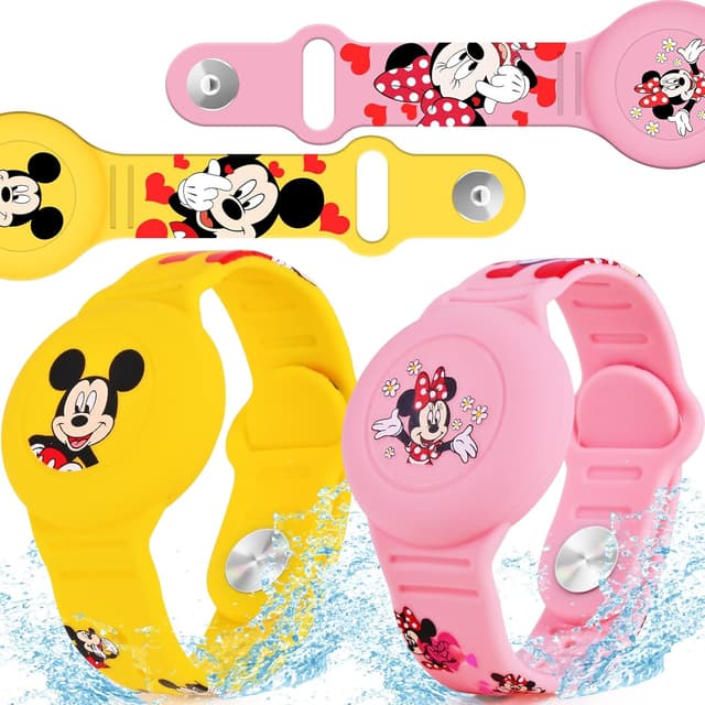 Detalle de Waterproof AirTag Bracelet for Kids (2-Pack) — Silicone Cartoon Wristbands for Apple AirTag