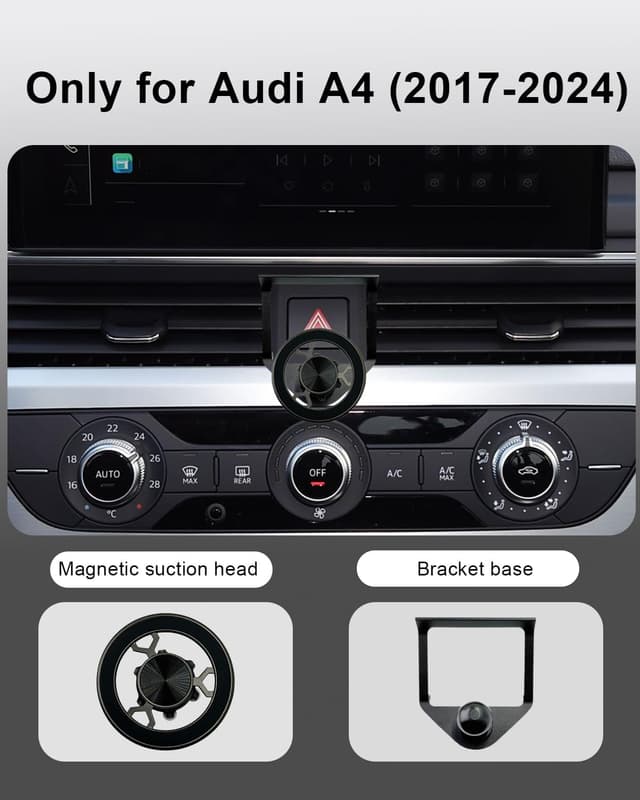 Detalle de SPTSSWET Magnet-Handyhalterung fürs Auto für Audi A4 B9 und A5 F5 (2017–2024) – 360° einstellbar