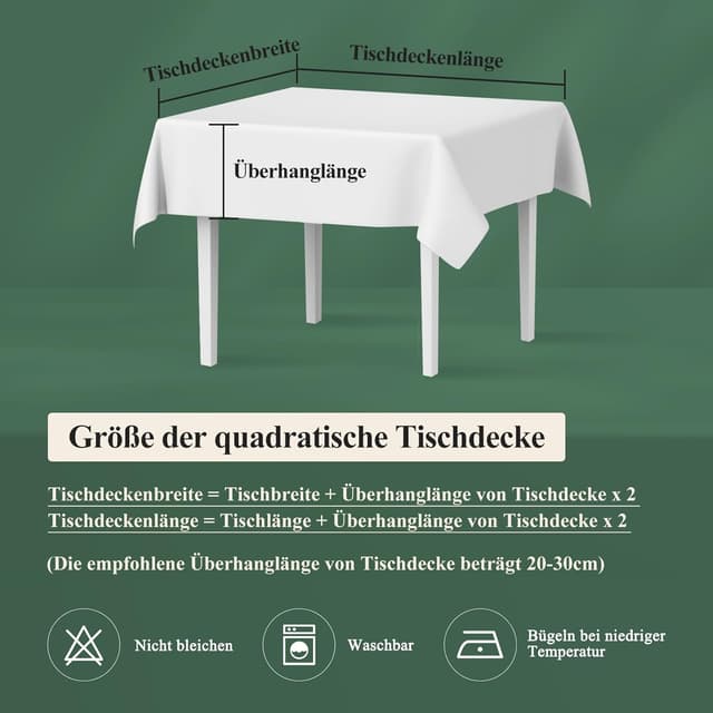 Thumbnail 6 de AooHome Tischdecke abwaschbar Grün (Leinen-Optik) 140x240 cm – wasserabweisend mit Lotuseffekt