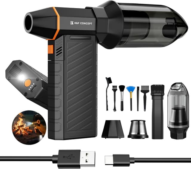 Detalle de K&F Concept 2-in-1 Magnetic Compressed Air Duster (Electric, Rechargeable, 3 Gears, Brushless Motor)