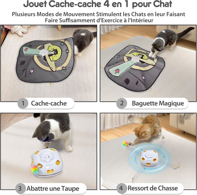 Thumbnail 1 de GoldenSun Jouet pour Chat 4 en 1 Interactif