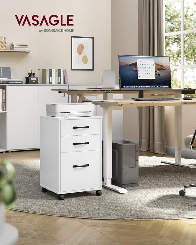 Thumbnail 1 de VASAGLE Cassettiera da Ufficio con Ruote OFC065WB01, 3 cassetti per documenti A4/Letter