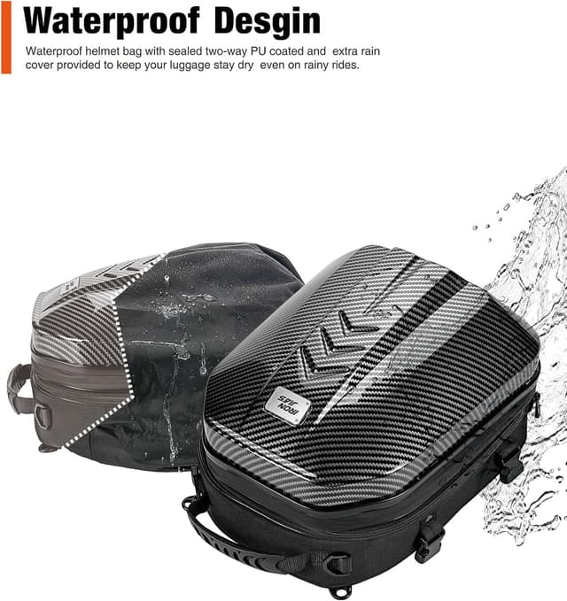 Detalle de Grapelet borsa posteriore impermeabile per moto con capacità espandibile 24L–35L e guscio rigido ABS