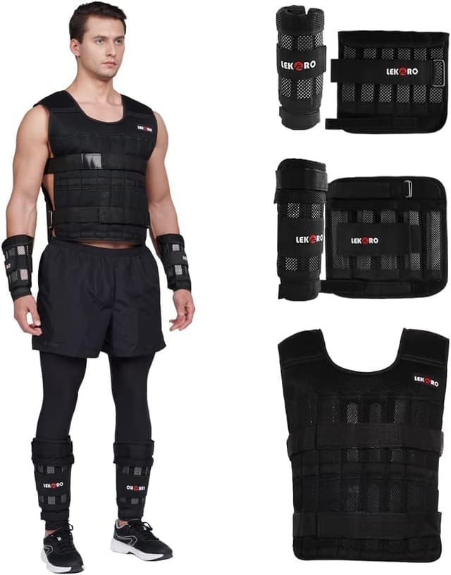 Thumbnail 6 de Adjustable Weighted Vest 44LB with 96 steel plates – weighted workout jacket for men and women