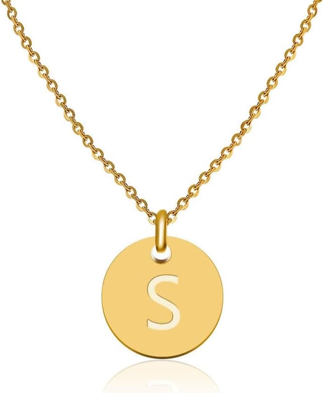 Detalle de Good.Designs collier pour femmes en or avec médaillon personnalisable et initiale gravée