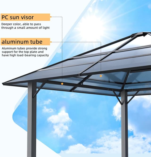 Thumbnail 3 de JUMMICO Pavillon de Jardin 3x3m en Aluminium