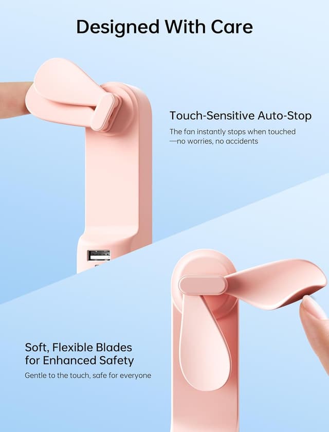 Thumbnail 6 de JISULIFE Mini Handventilator 3-in-1 (mit Powerbank & Taschenlampe) – USB-wiederaufladbar