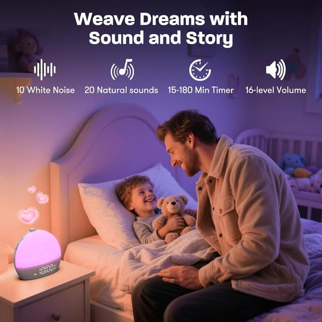 Detalle 2 de ARUQO Tageslichtwecker fürs sanfte Aufwachen mit Sonnenaufgang, 30 natürlichen Klängen und Schlaf-Timer