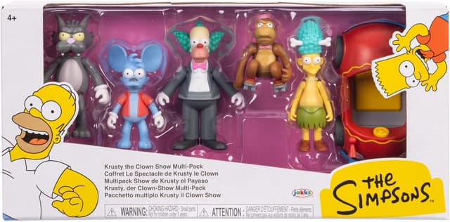 Thumbnail 2 de The Simpsons Krusty Cast Action Figures Multi-Pack (6,35 cm) von JAKKS Pacific – Krusty, Mojo, Itchy, Scratchy, Sideshow Mel & Clown Car