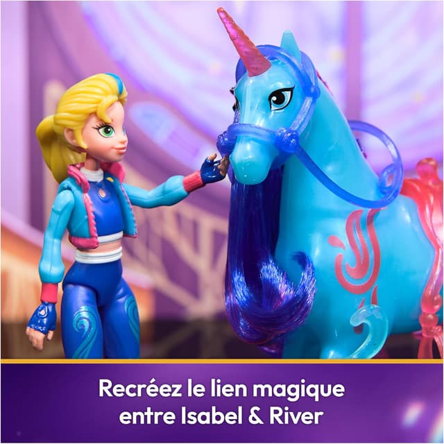 Detalle de Unicorn Academy : L’École des Licornes Licorne River + Poupée Isabel (River 12,7 cm, Isabel 11,5 cm)