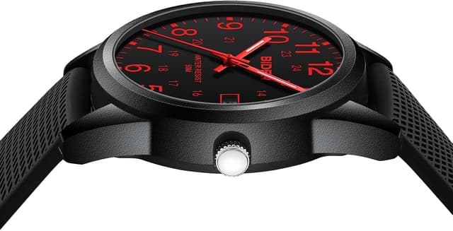 Detalle de Herren Analog Quarz Armbanduhr mit 3 ATM Wasserdichtem Gehäuse (30 m) – 9,84" Gesamtlänge, silikonarmband