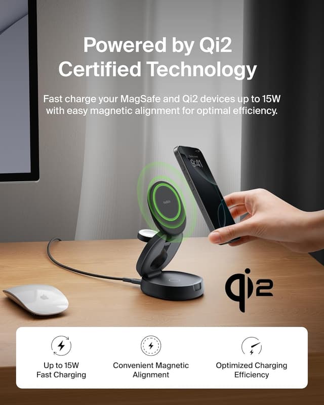 Detalle 2 de Belkin 3‑in‑1 MagSafe Charger 15W